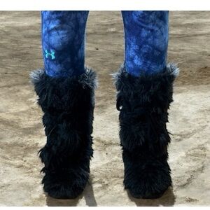 Colin Stuart Black Faux Fur Boots
